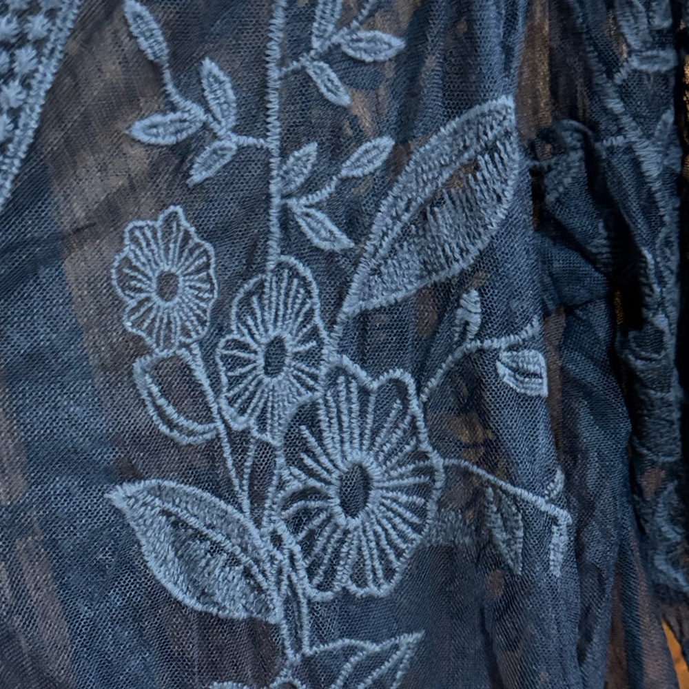 Lane Bryant Navy Sheer Open-Front Cardigan - Picture 3 of 5